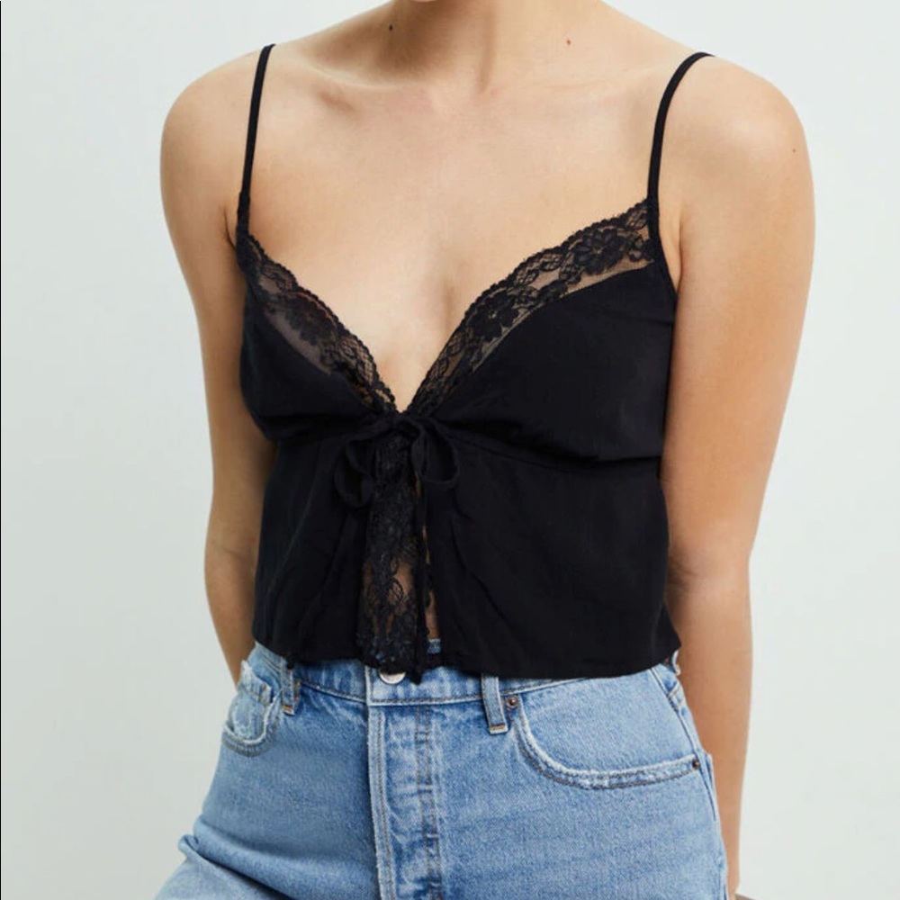 NWT La Hearts Front Tie Lace Cami (XS)